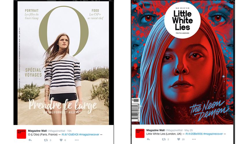 Creative Twitter account - Magazine Wall