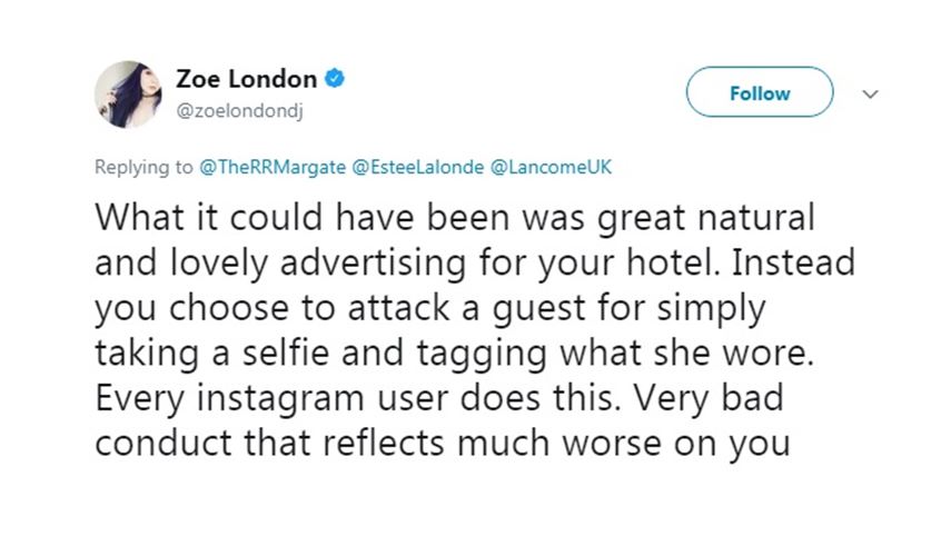 Zoe London - tweet